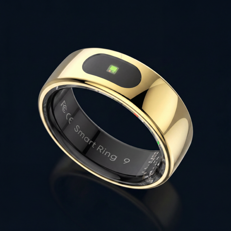 Westend Smart Ring – älysormus tuotekuva, rengas ja latausalusta